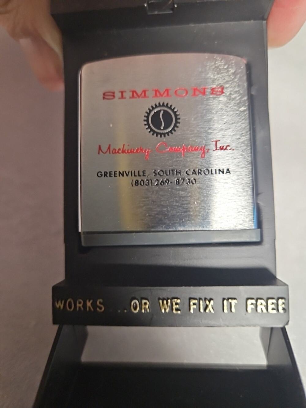 Vintage ZIPPO Simmons Machinery Company Tape Measure Rule NOT FIX FREE